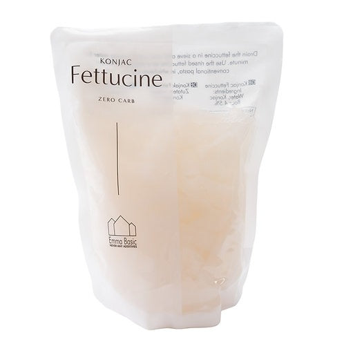 Close-up of Emma Basic Konjac Noodle Fettucine on a white background 