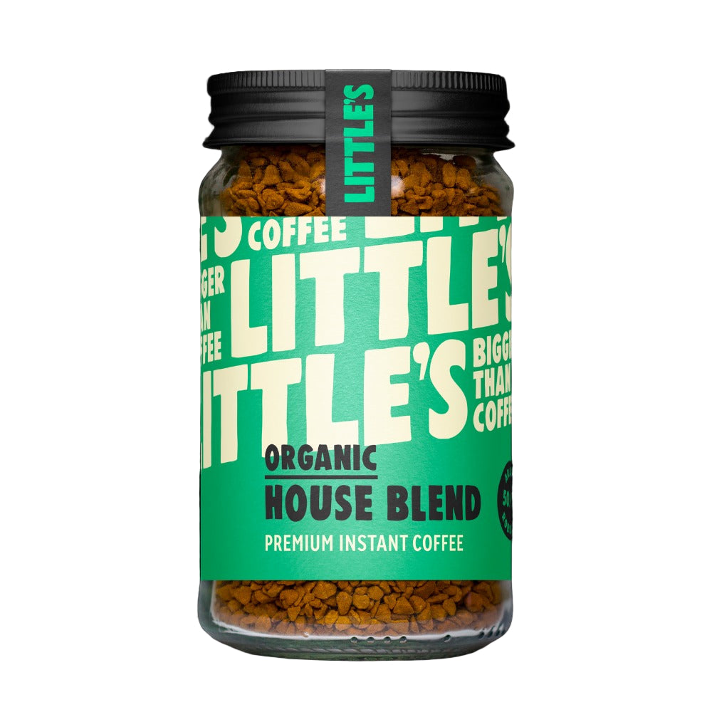 Little's Organic House Blend Premium Instand Coffee on a white background 