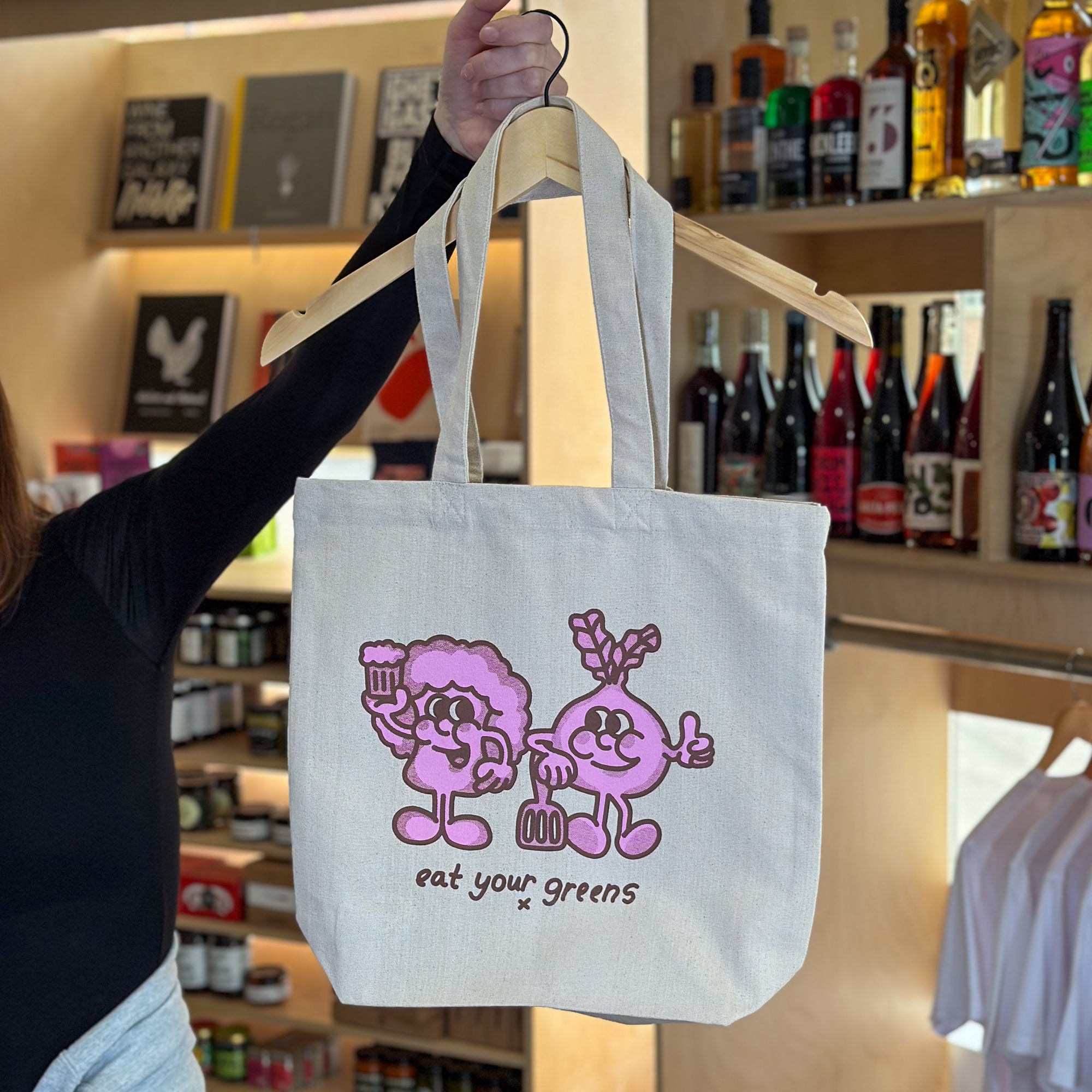 Eat Your Greens Screen Printed Tote Bag image 0