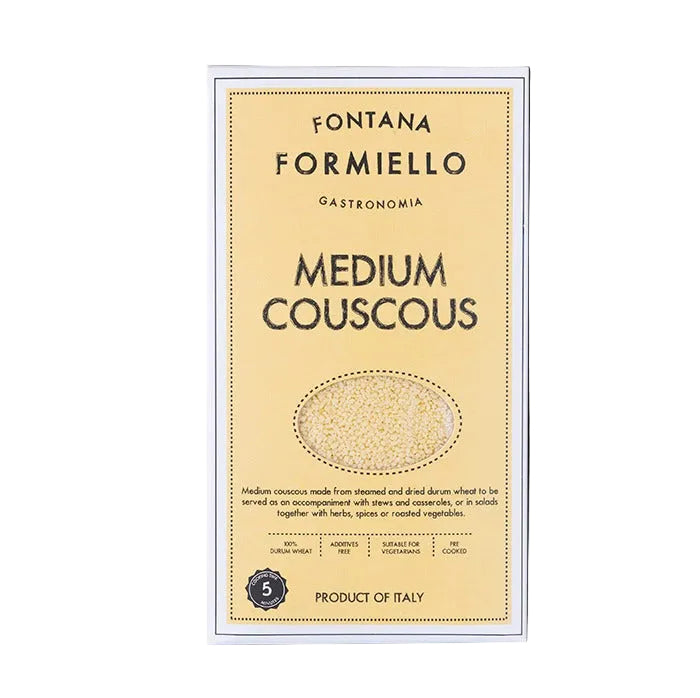 Close-up of couscous box on a white background 