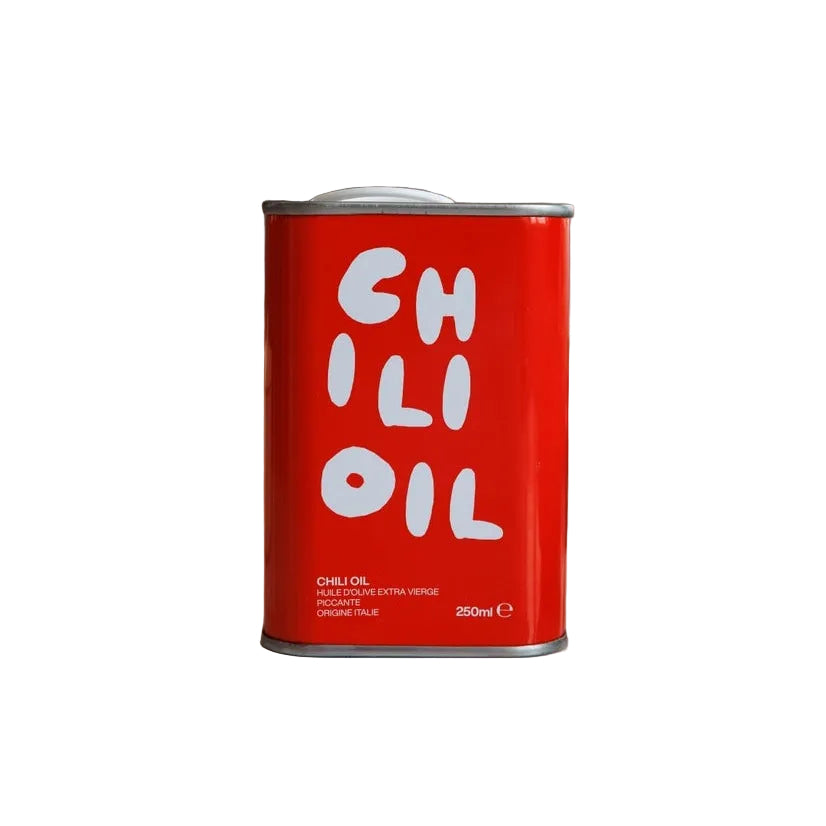 Close-up of Chilli Oil on a white background 