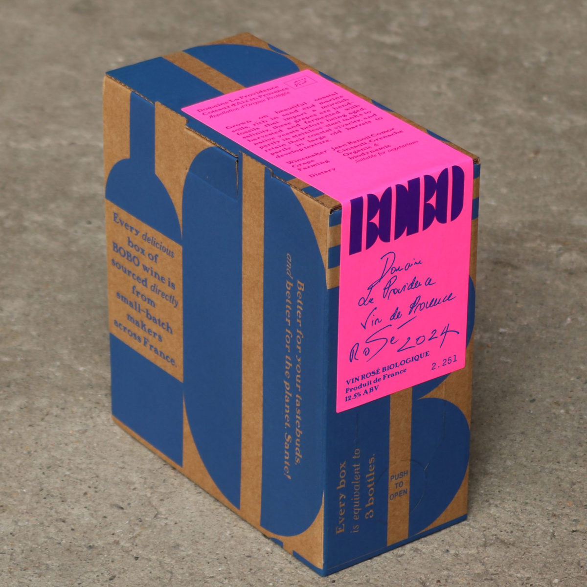 Domaine La Providence Coteaux d’Aix en Provence Rosé 2024 Natural & Biodynamic in a 2.25 litre bag in box