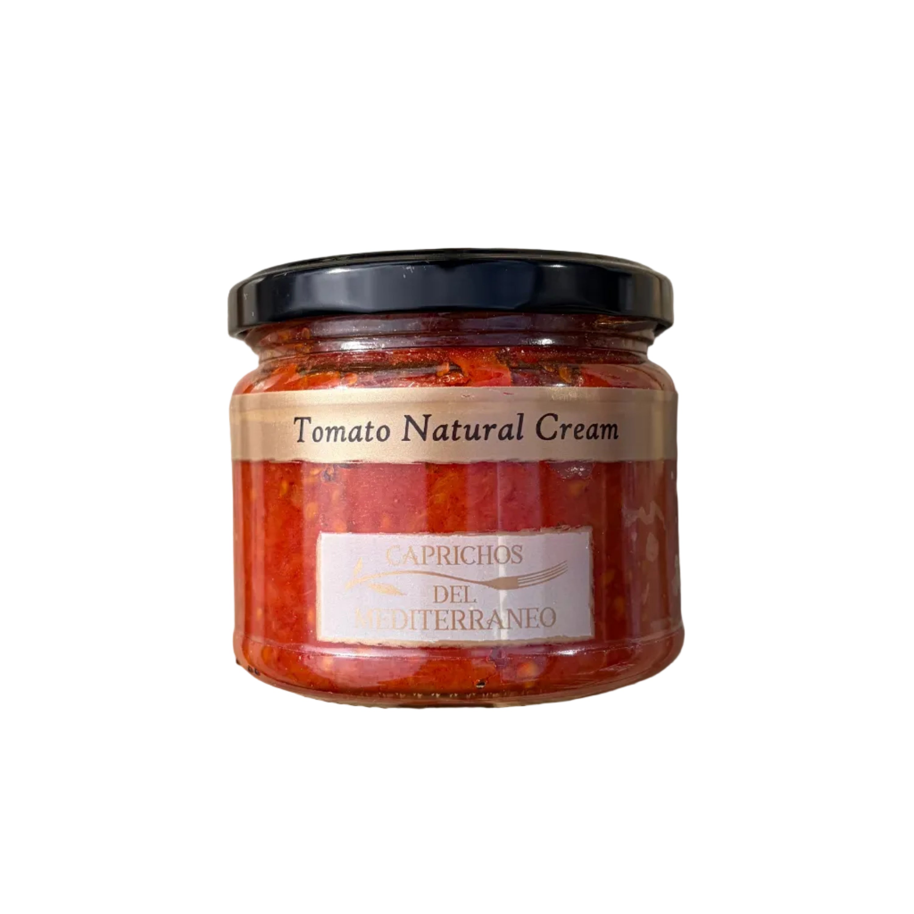 Jar of tomato natural cream on a white background 