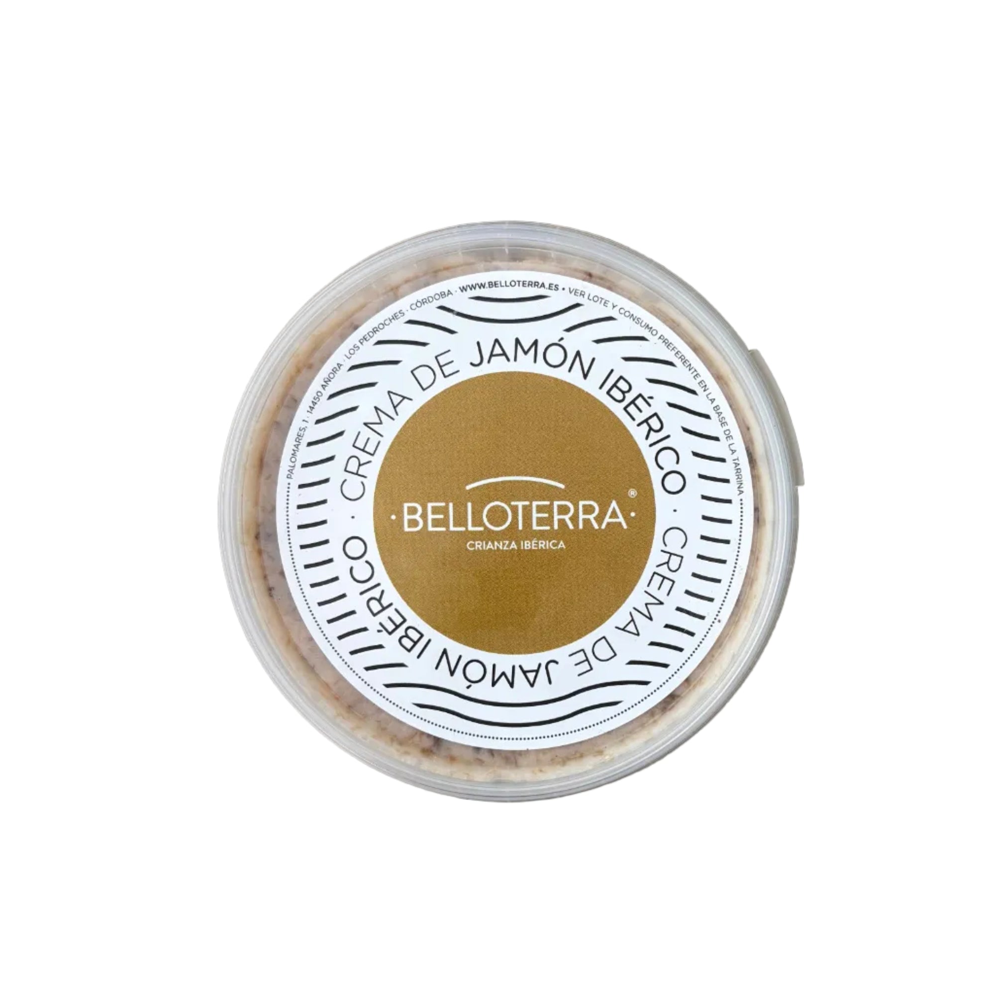 Jar of Belloterra Iberico Ham Cream on a white background 