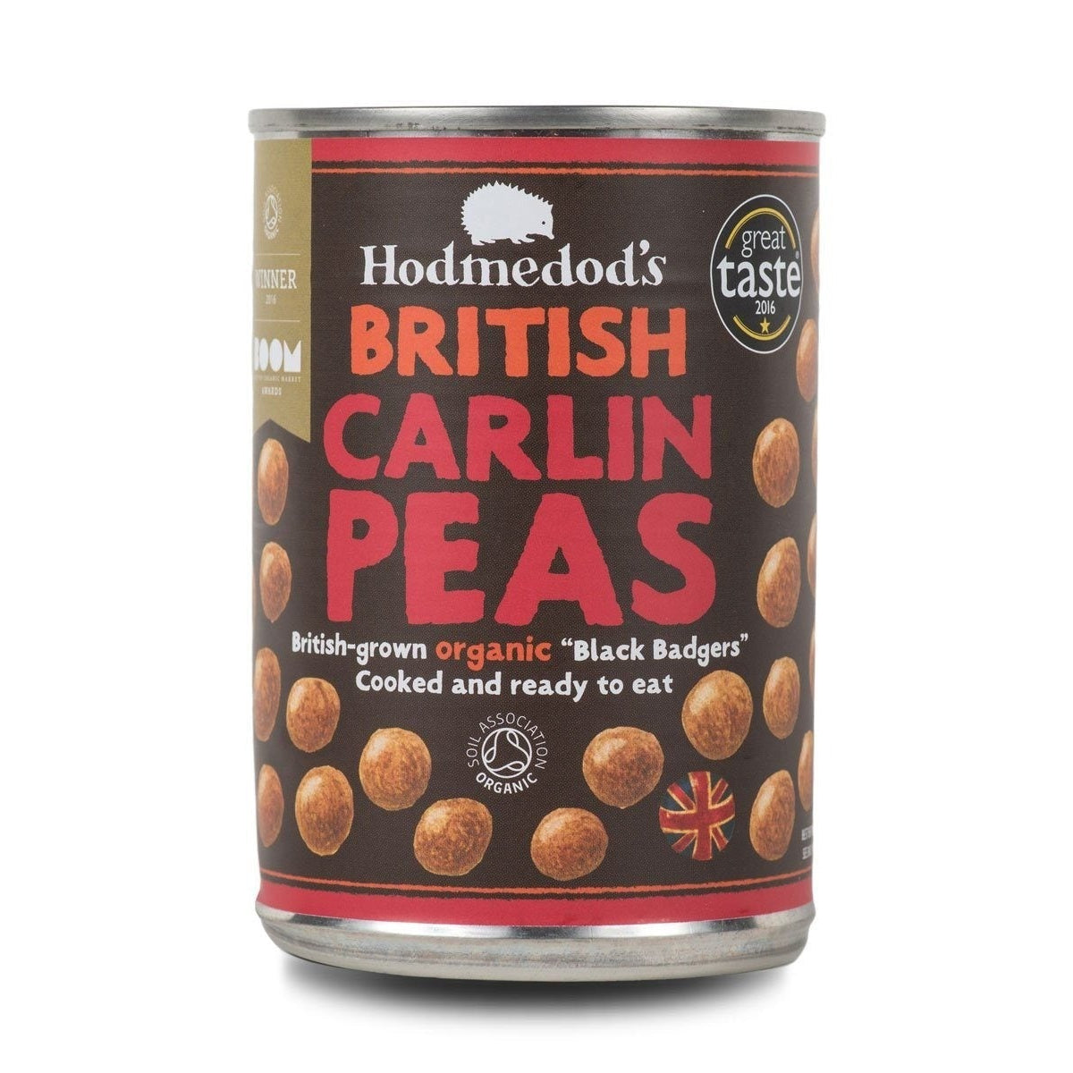 Close-up of Carlin pea tin 