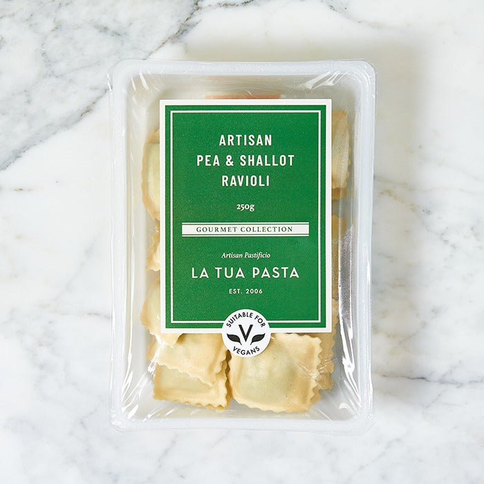 La tua pasta artisan pea and shallot ravioli