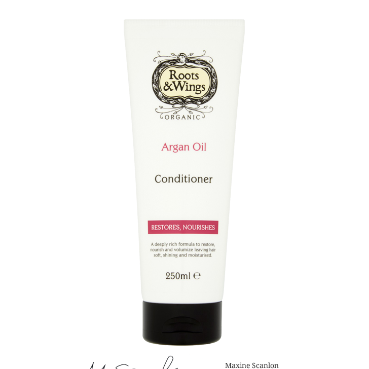 Roots & Wings Organic Argan Oil Conditioner bottle on a white background