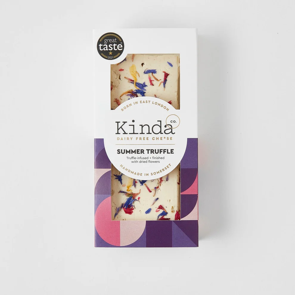 Kinda Summer Truffle cheese packaging on a white background
