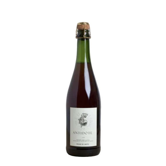 Bottle of Antidote beer on a neutral background