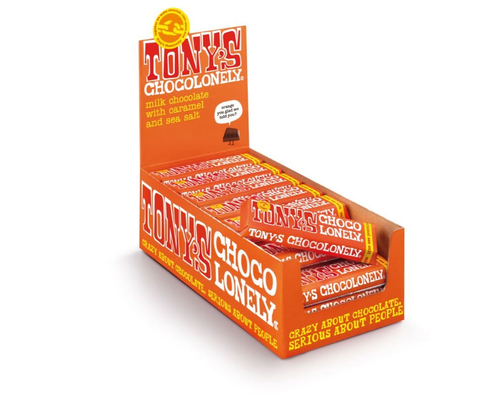 Tonys Chocolonely Fairtrade Milk Chocolate, Caramel and Sea Salt image 0