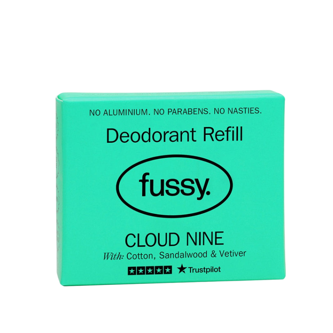 Close-up of Fussy Natural Deodorant Refill Cloud Nine on a white background 